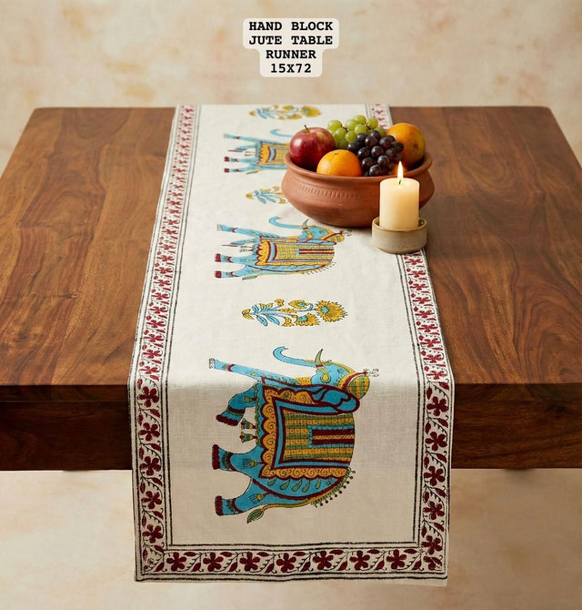 Authentic Hand Blocked Table runners Sanganeri print
